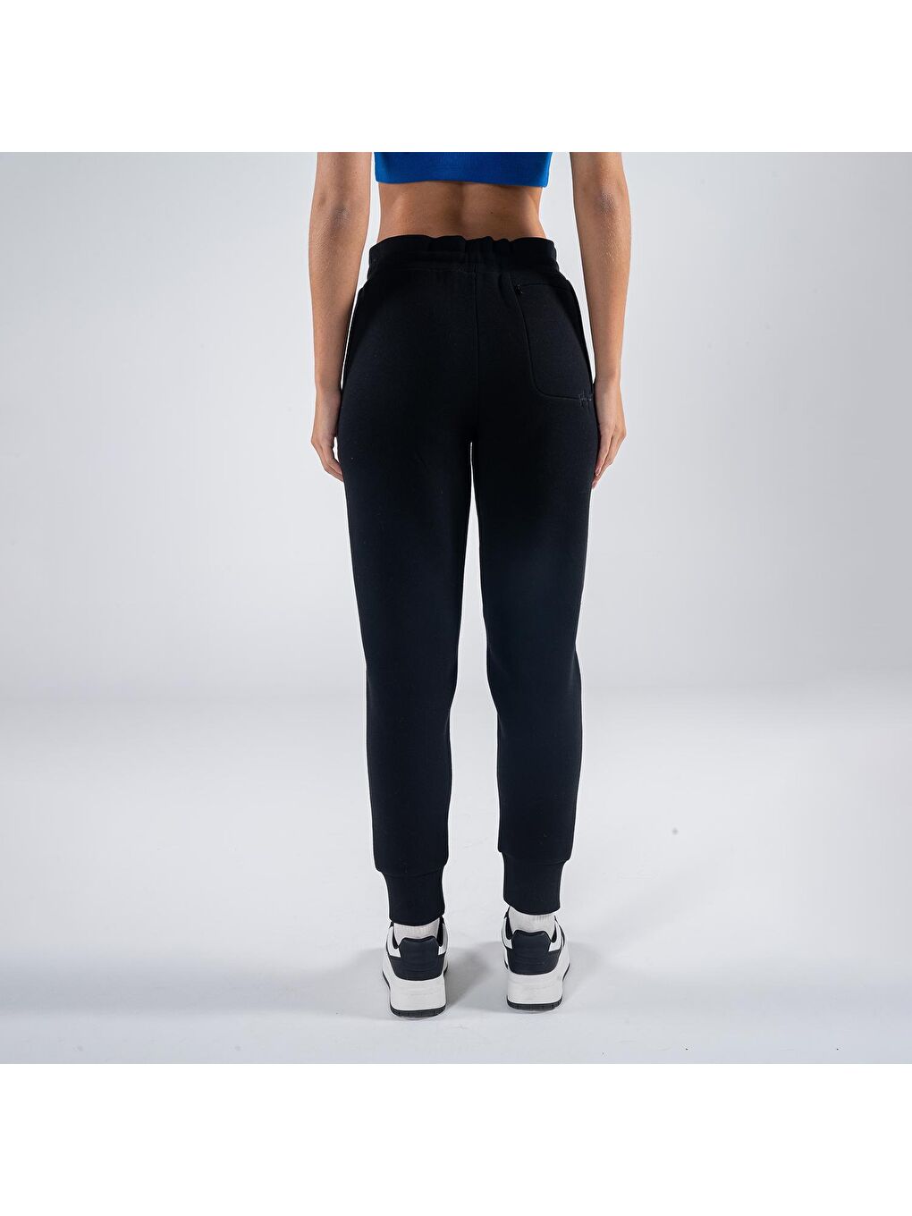 Agar Kadın Siyah Cepli Lastikli Jogger Pantalon Eşofman Altı-1