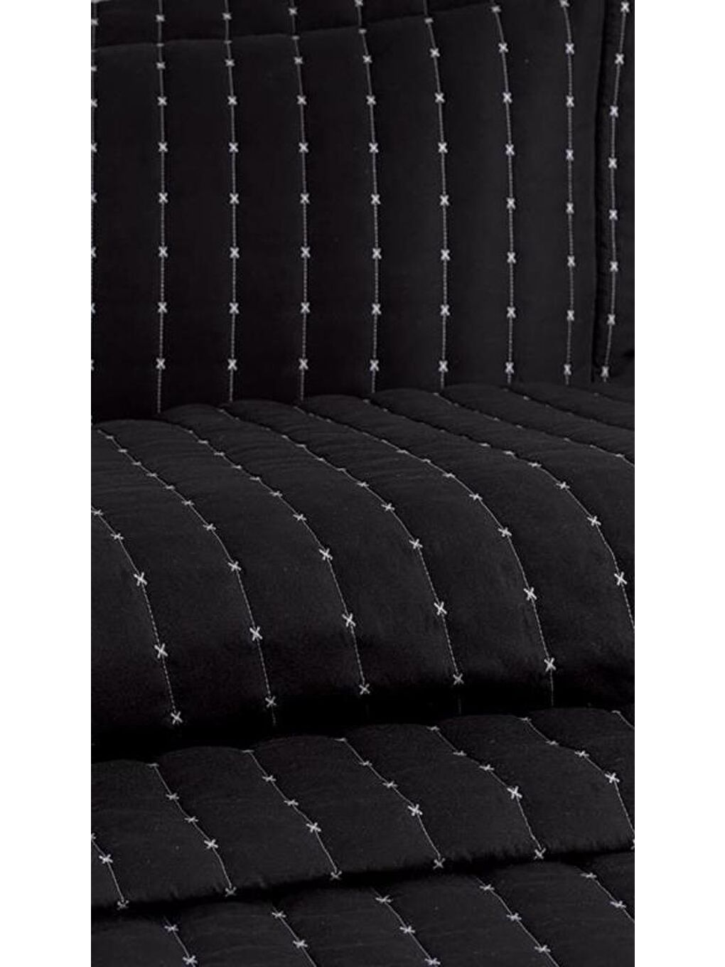 Dublin Çift Kişilik Kapitoneli Yatak Örtüsü Siyah-6