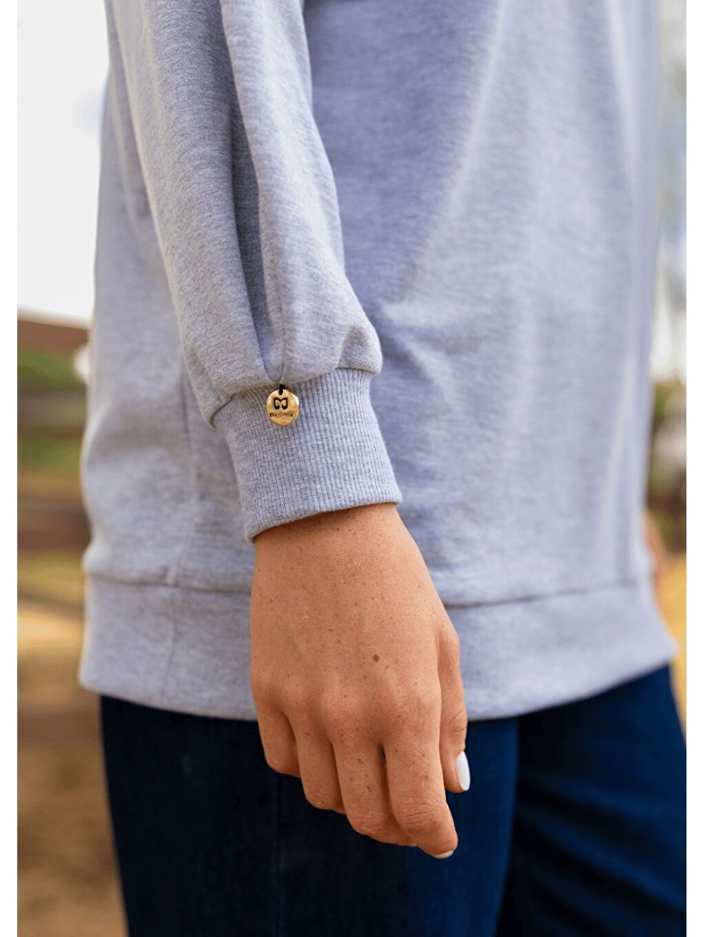 Gri Tesettür Eşofman Üstü -Silence-3