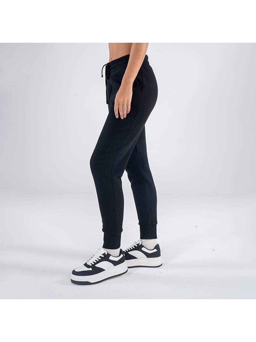 Agar Kadın Siyah Cepli Lastikli Jogger Pantalon Eşofman Altı-2