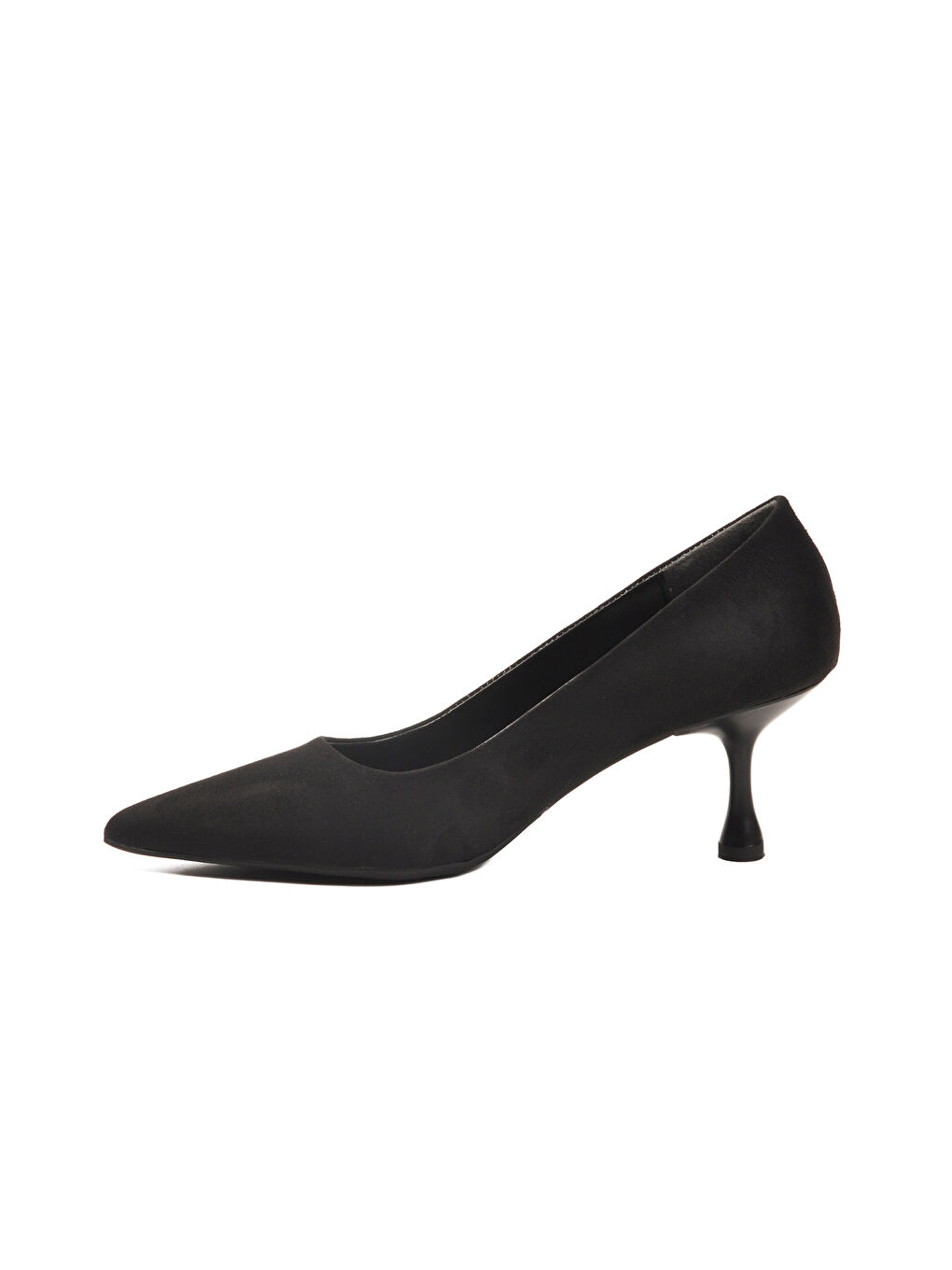Siyah Süet Kadın İnce Kısa Topuklu Abiye Ayakkabı 695033 Z-3