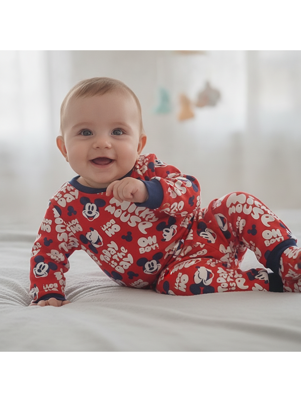 Kırmızı Çocuk Mickey Baskılı 2'Li Takım Cb1034-4