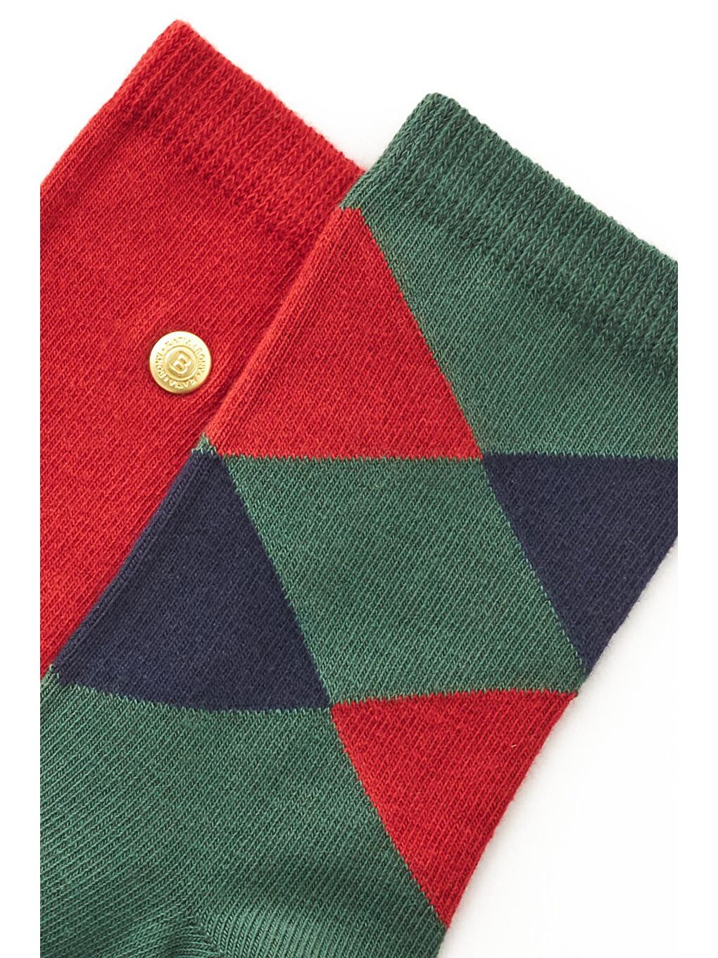 Erkek Çocuk Çizgi Desenli Zımba Detaylı 2 Li Soket Çorap Yeşil-Bordo-1