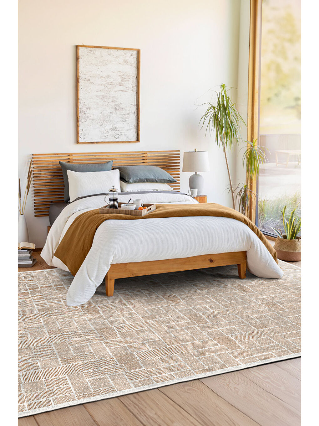 Turuncu Dekoratif Özel Tasarım Yıkanabilir İnce Kaymaz Tabanlı Modern Halı KECE FR18-1