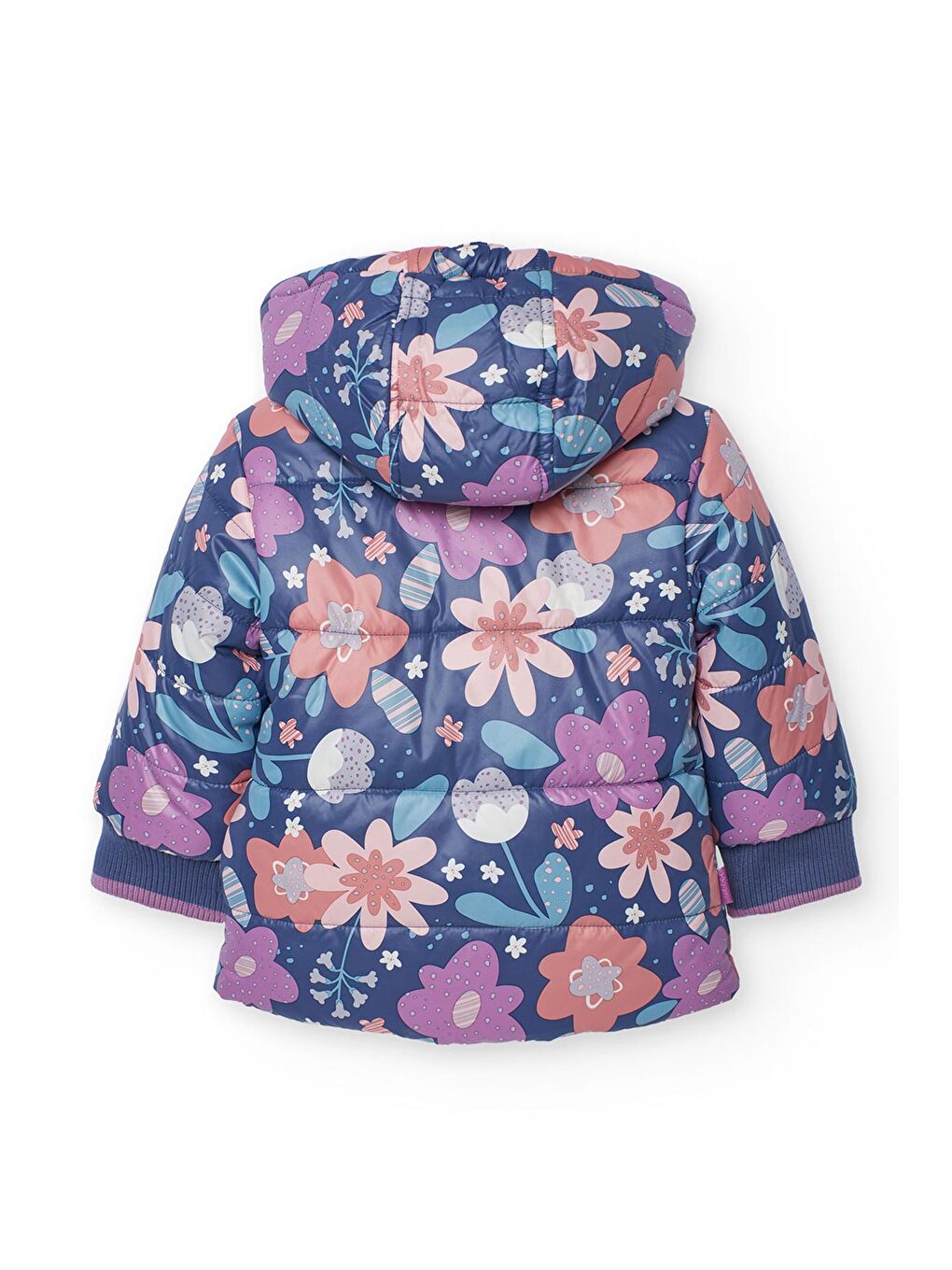 Mor Kız Çocuk Çiçek Desenli Mont-7