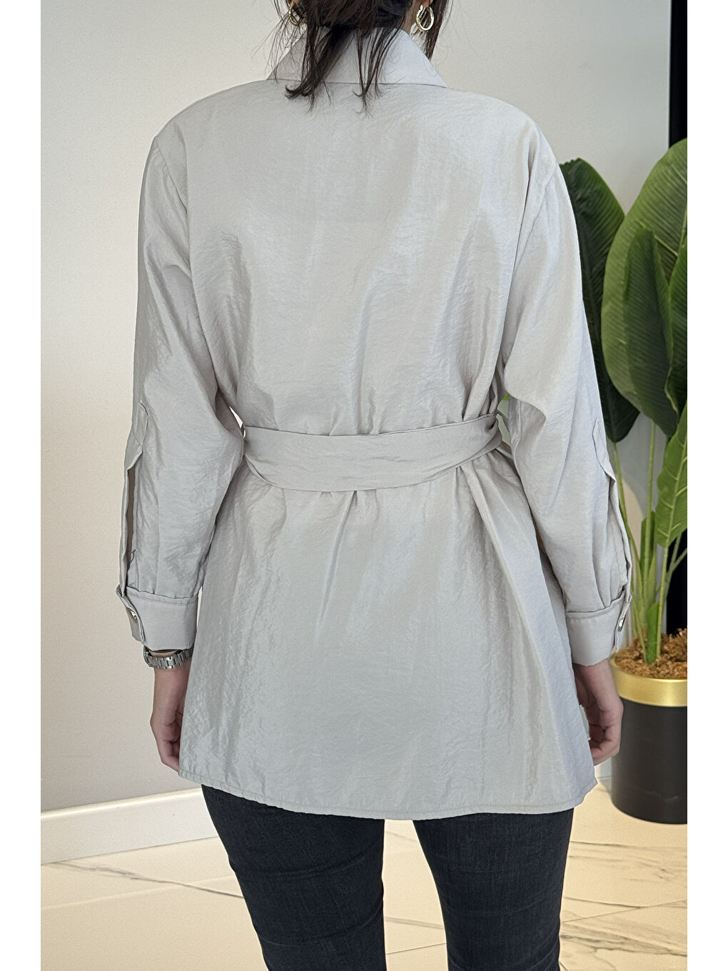 Bej Zımbalı Gömlek Tunik 5889 Taş-3