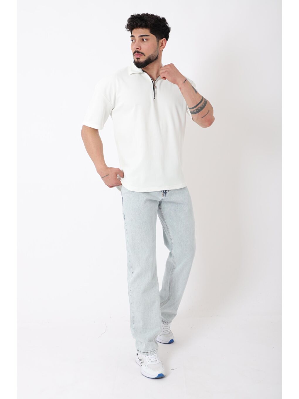 Mavi Rahat Baggy %100 Pamuk Jean Pantolon MM_0405-2