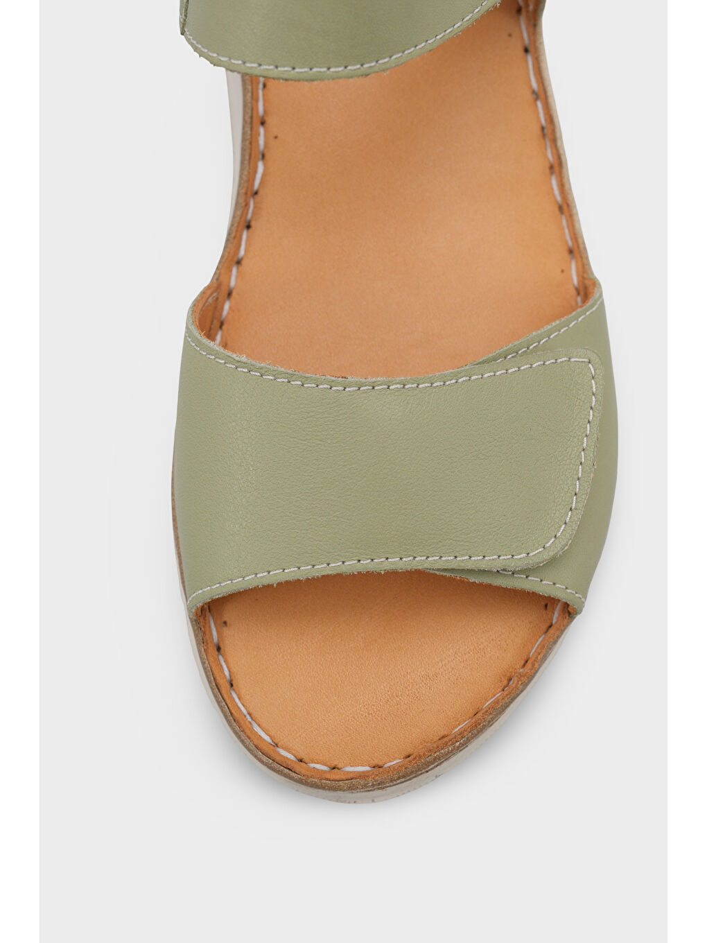 Yeşil Corrinne Hakiki Deri Soft Konfor Kadın Sandalet-2