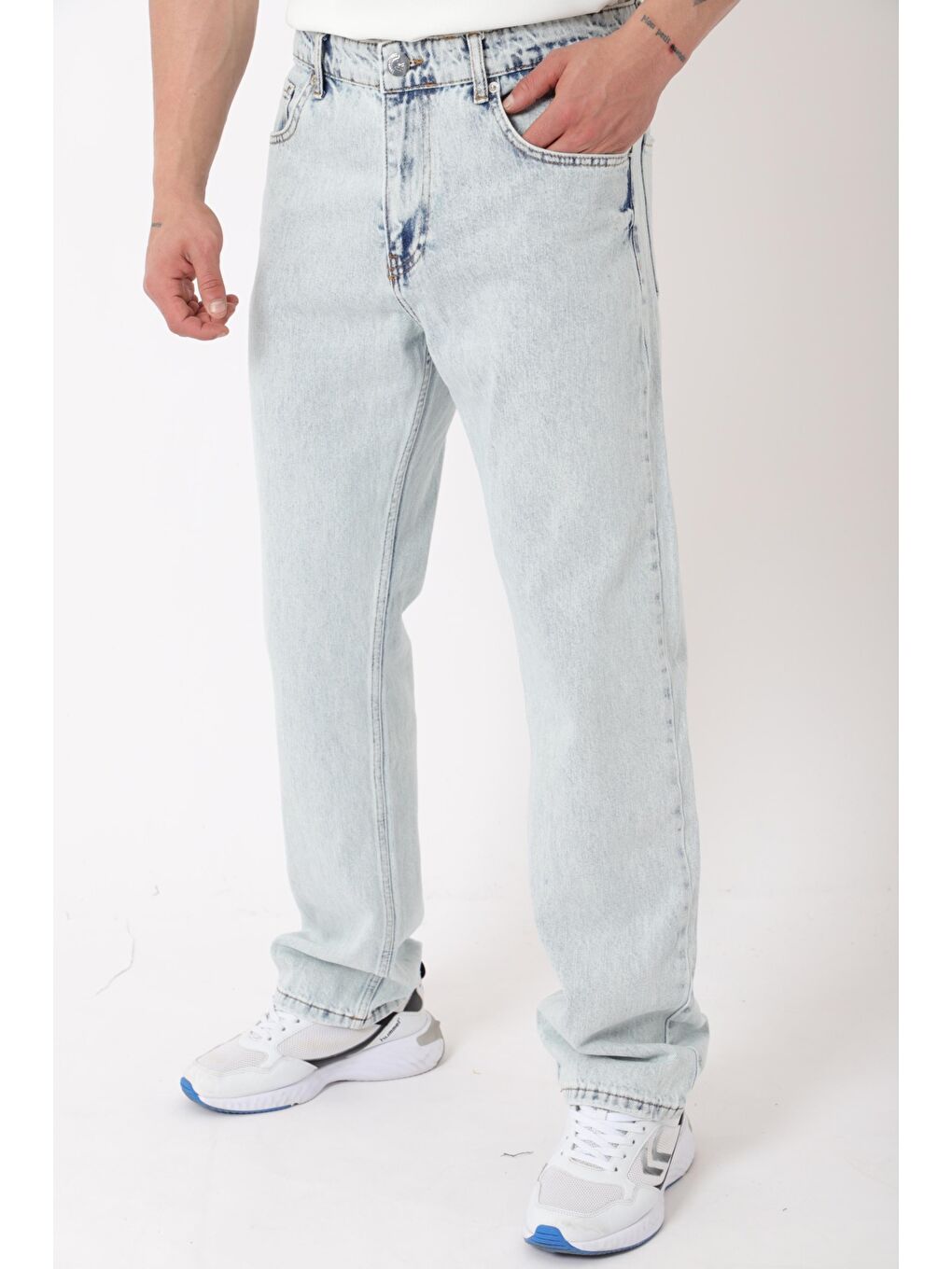 Mavi Rahat Baggy %100 Pamuk Jean Pantolon MM_0405-3