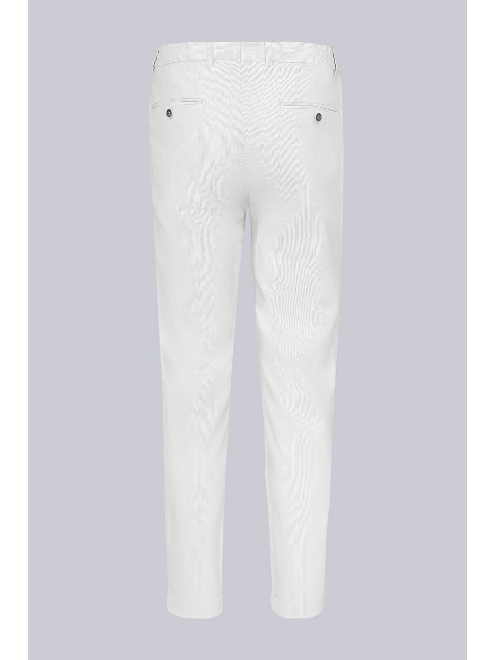 Gri Regular Fit Mono Yaka Çizgili Takım Elbise-4