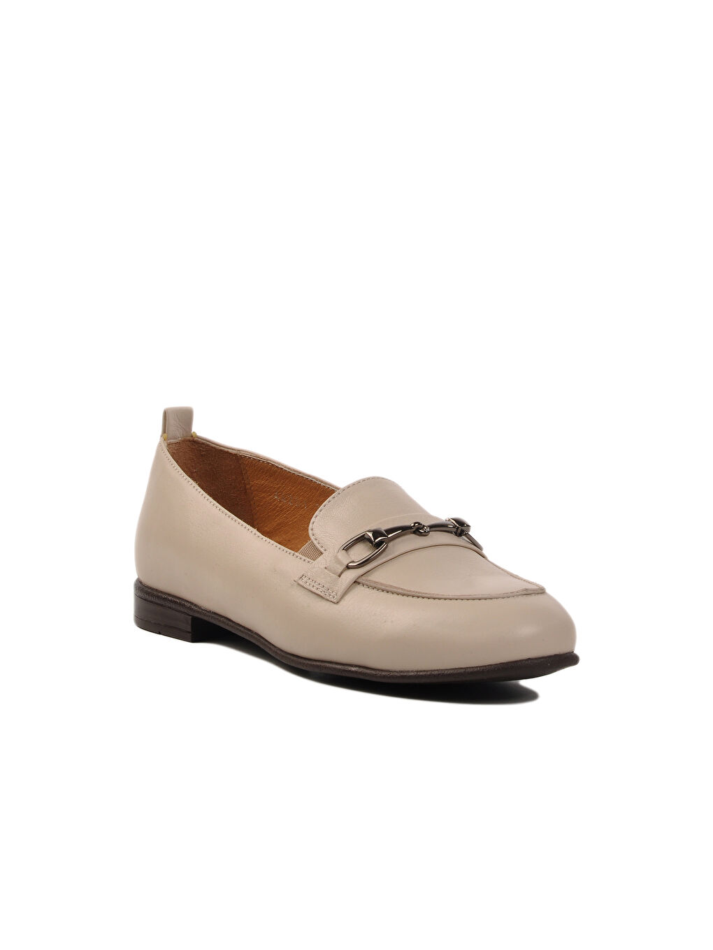 Bej Hakiki Deri Kadın Casual Ayakkabı 44251 Z-2