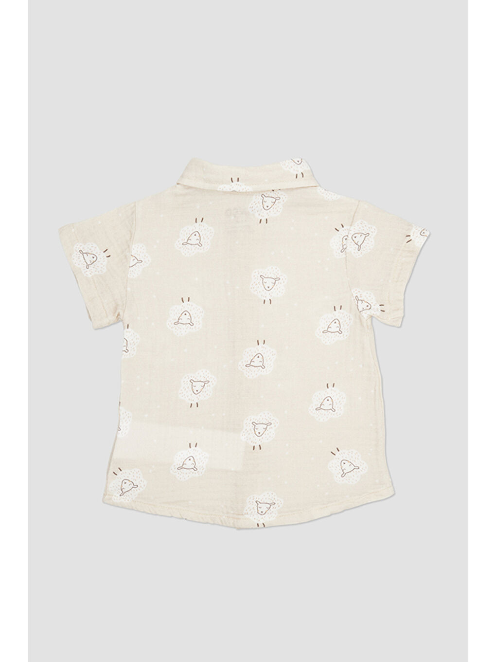 Yenidoğan Bej Müslin Gömlek-1