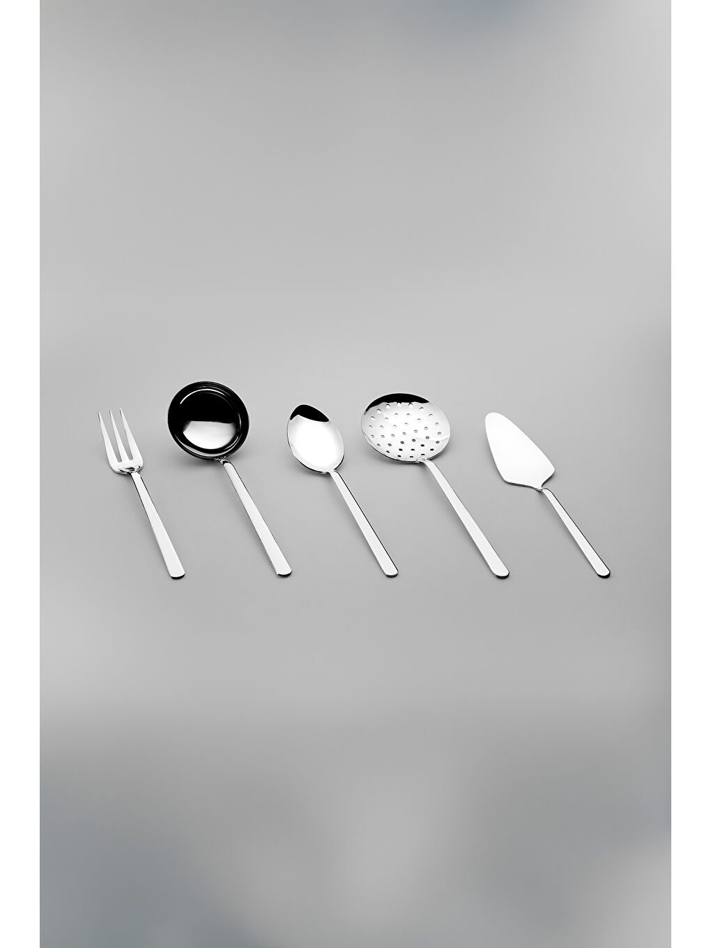 Gri Sofia Sade 5 Parça Paslanmaz Çelik Servis Takımı