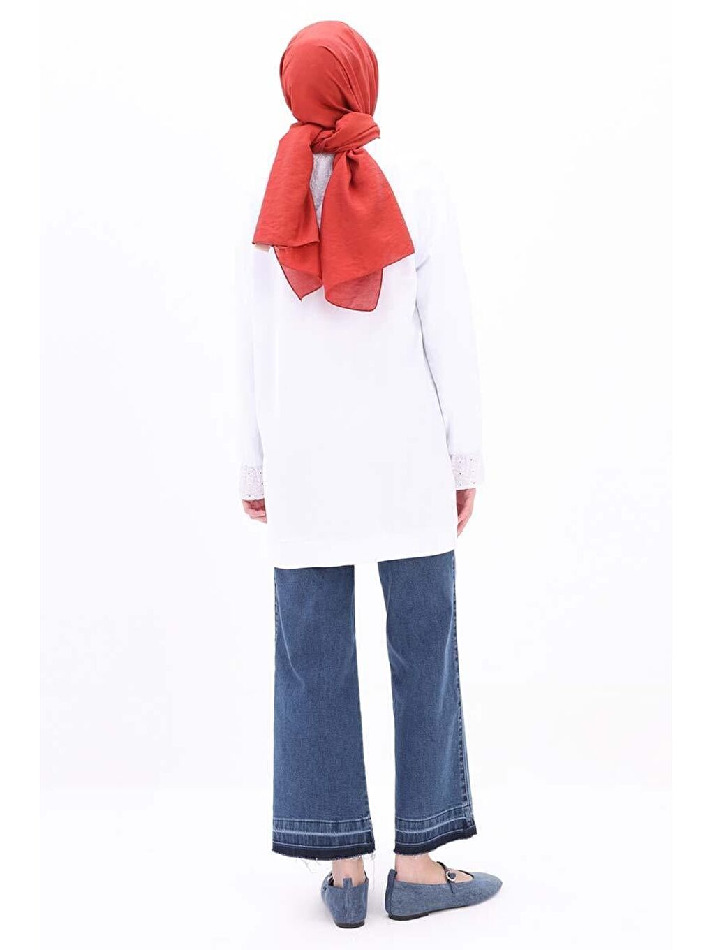 Beyaz-Fisto Detaylı Sweat Hırka-3