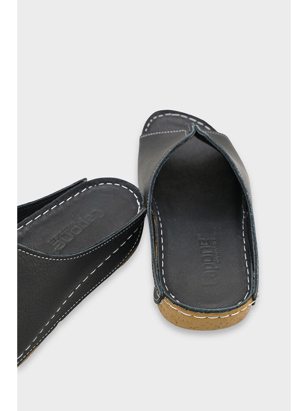 Siyah Marielle Hakiki Deri Soft Konfor Kadın Terlik-3