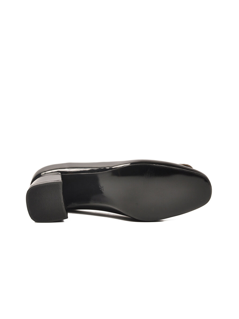 Siyah Rugan Kalın Topuklu Kadın Abiye Ayakkabı 695040 Z-4