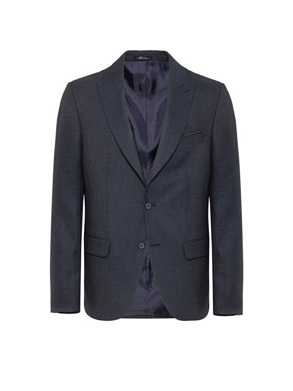 Lacivert Slim Desenli Sivri Yaka 6 Drop Takım Elbise-1