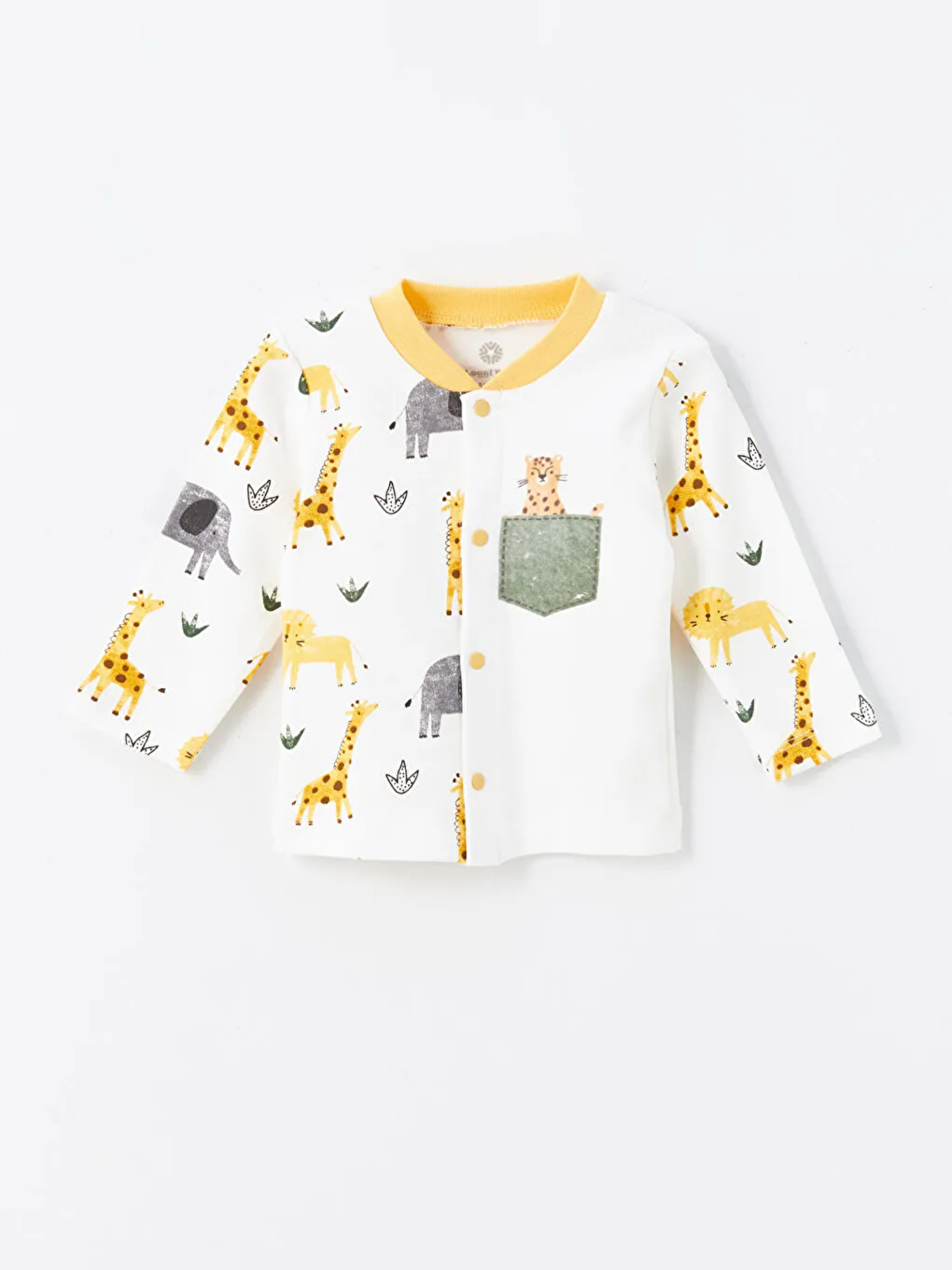 Sarı Bisiklet Yaka Uzun Kollu Erkek Bebek Takım-1