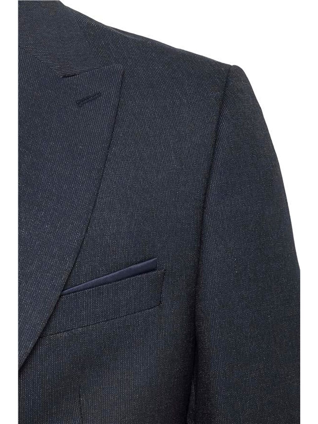 Lacivert Slim Desenli Sivri Yaka 6 Drop Takım Elbise-4