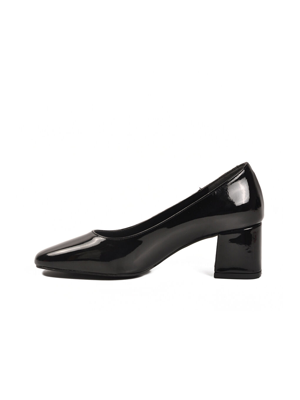 Siyah Rugan Kalın Topuklu Kadın Abiye Ayakkabı 695042 Z-3