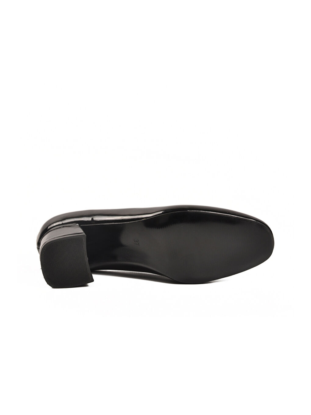 Siyah Rugan Kalın Topuklu Kadın Abiye Ayakkabı 695042 Z-4