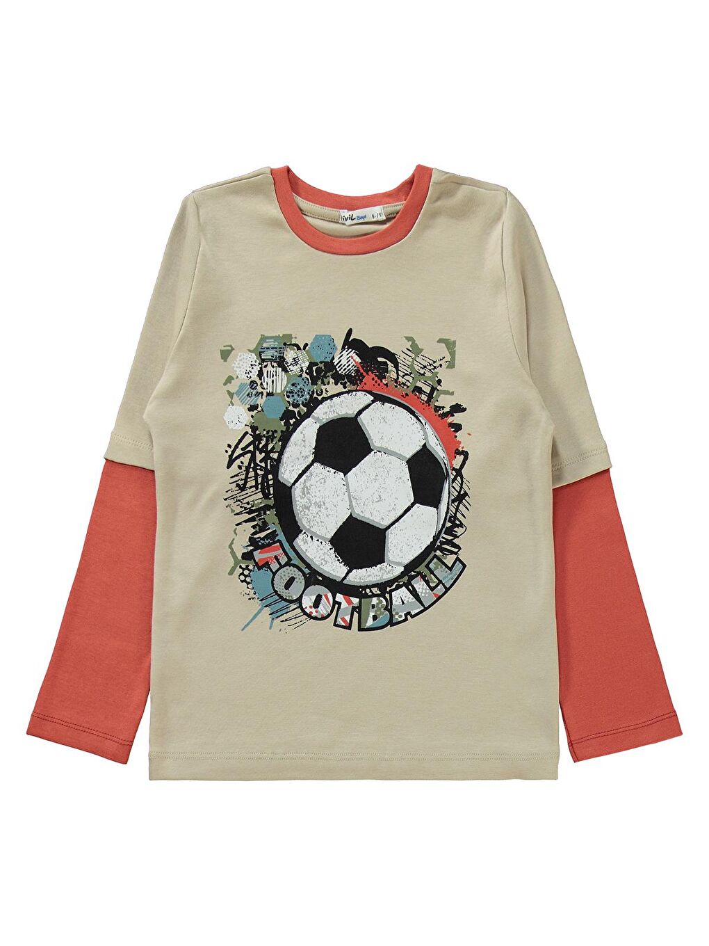 Kahverengi Boys Erkek Çocuk Pijama Takımı 6-9 Yaş Kiremit-1