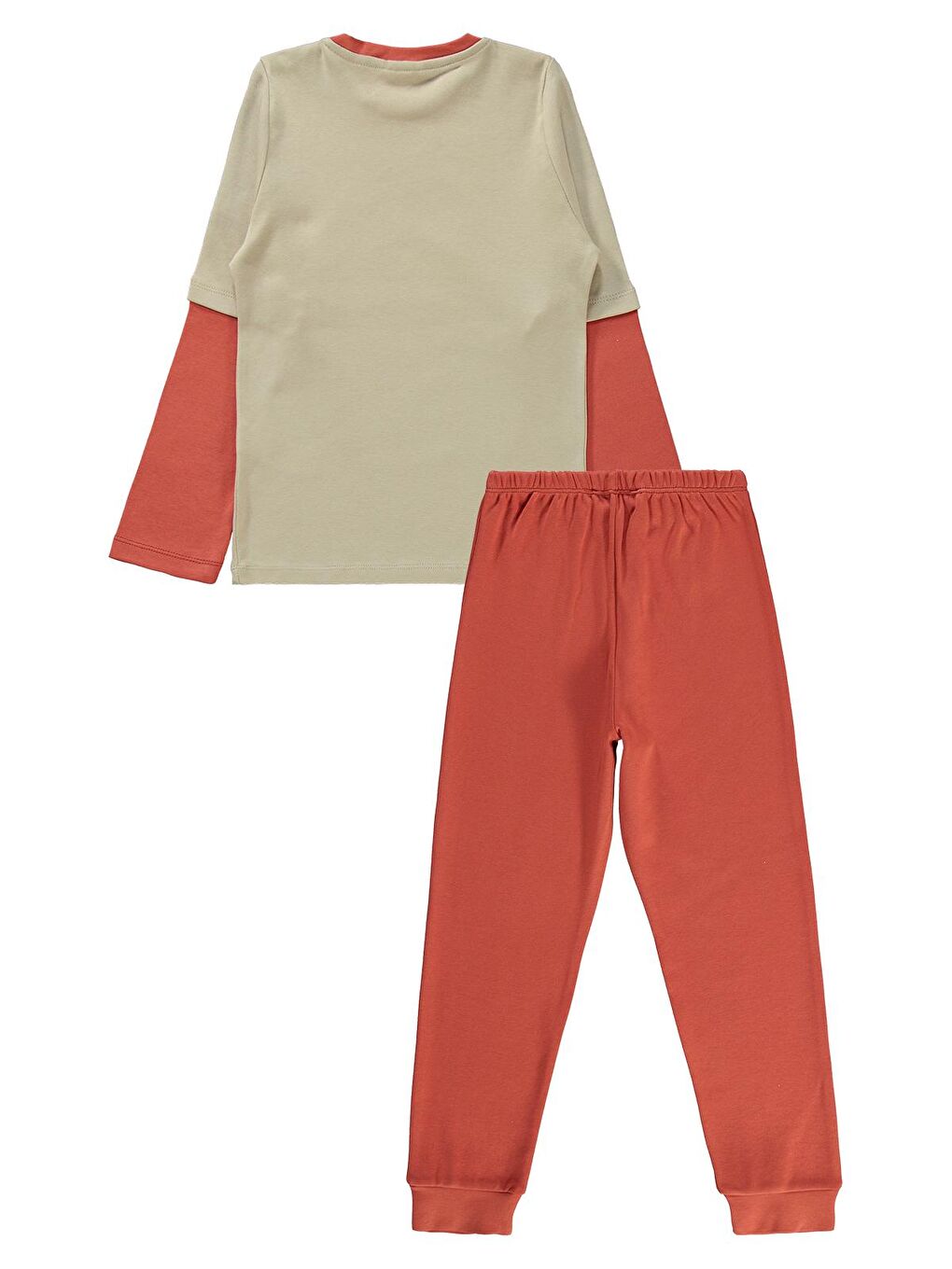 Kahverengi Boys Erkek Çocuk Pijama Takımı 6-9 Yaş Kiremit-2