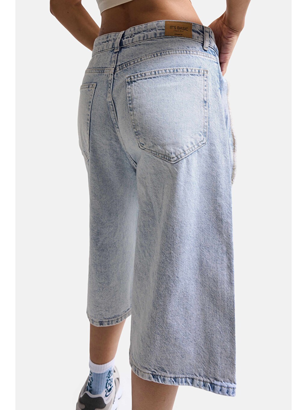 Mavi Kadın Ice 4s6-3 Maxi Baggy Bermuda Tasarım Denim Jort-4