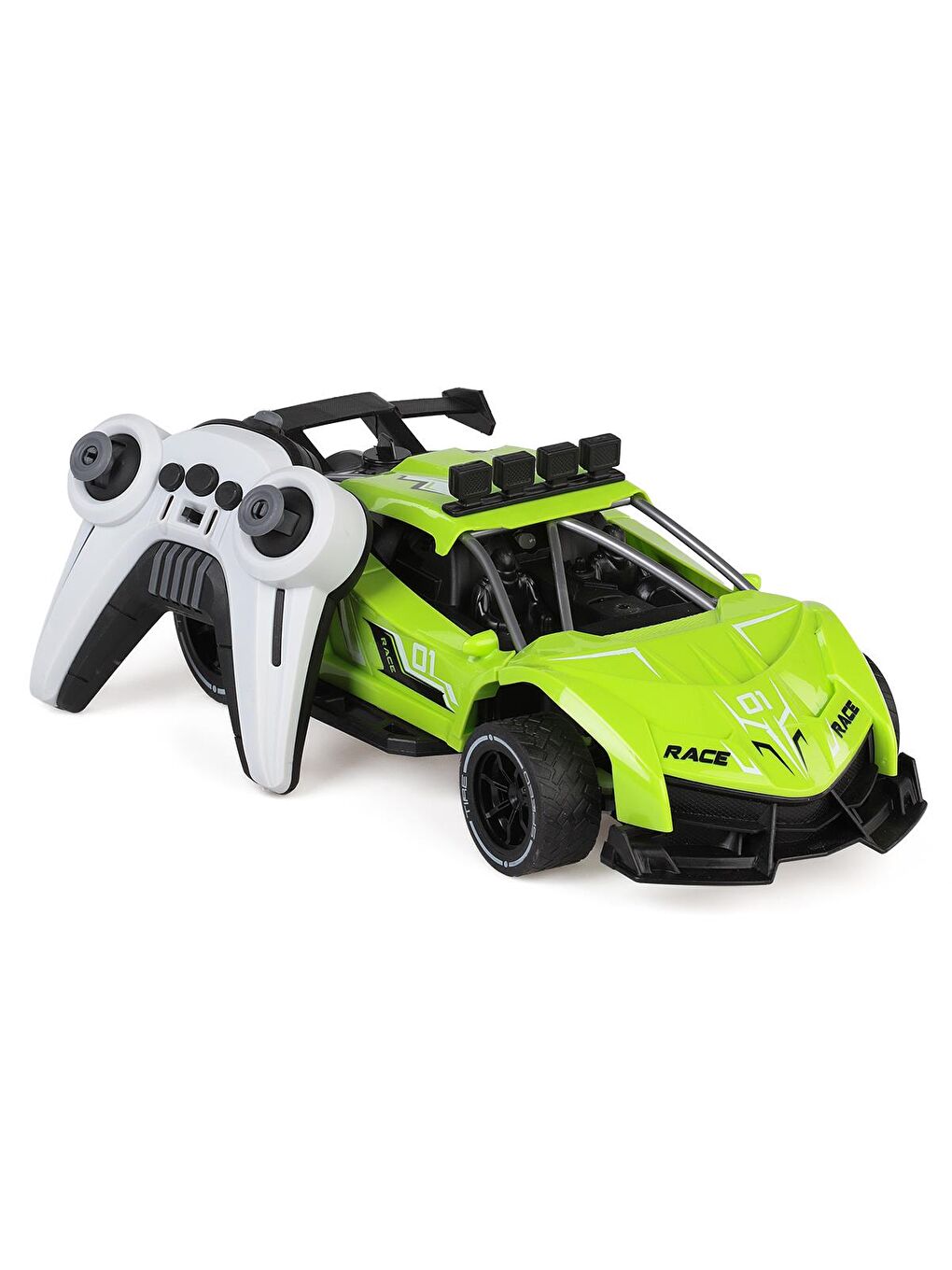 Seher Oyuncak Büyük Boy 1:14 Yarışçı Uzaktan Kumandalı Araba 2.4G Işıklı Ve Duman Atan - Yeşil