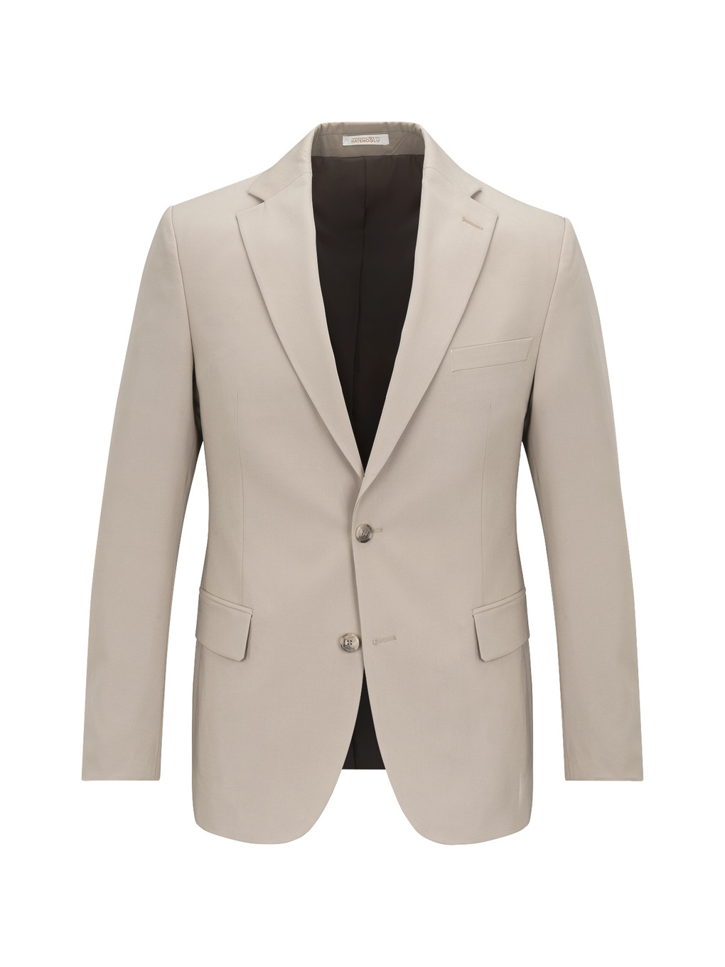 Bej Comfort Fit Mono Yaka Takım Elbise-1