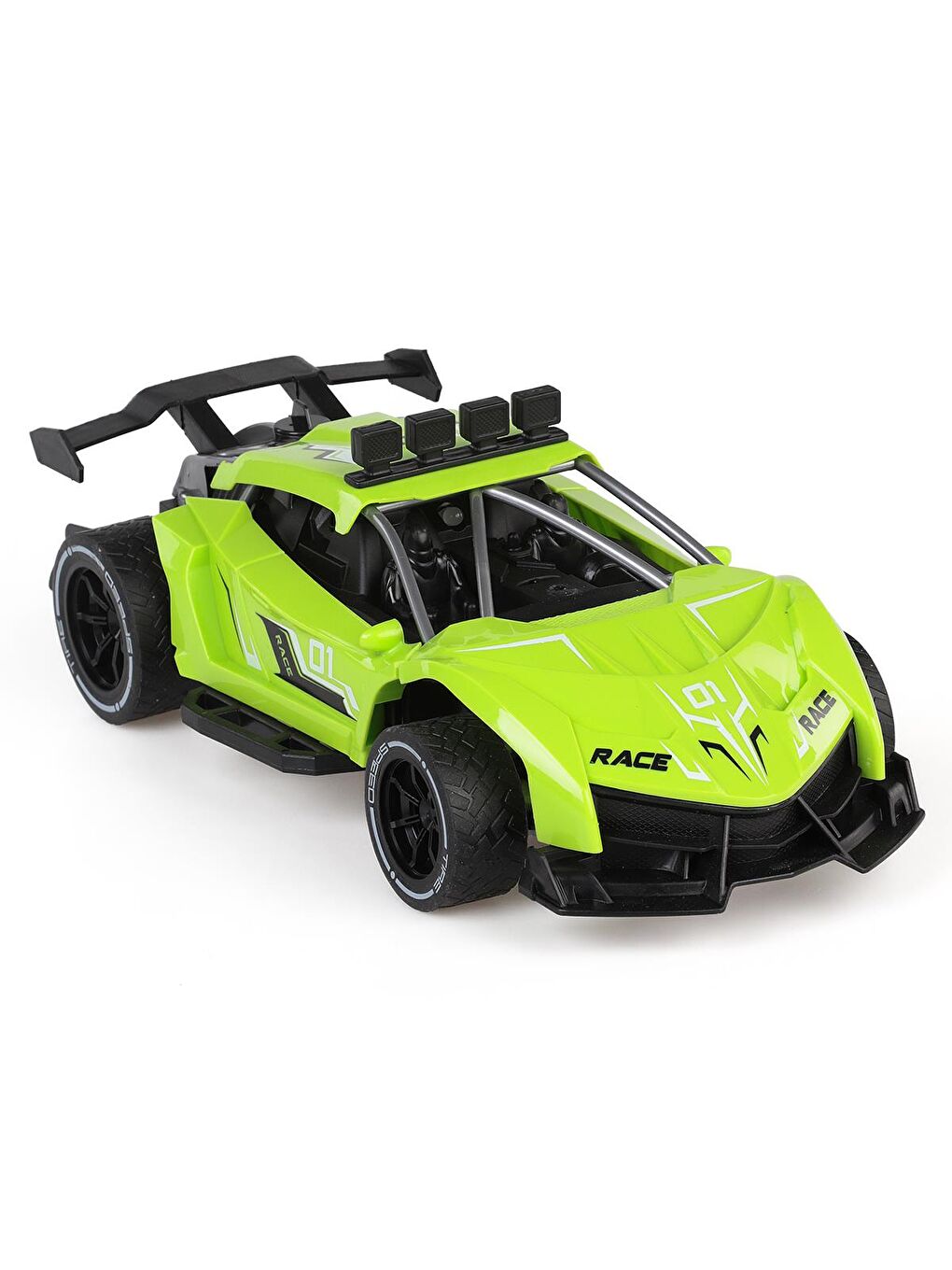 Seher Oyuncak Büyük Boy 1:14 Yarışçı Uzaktan Kumandalı Araba 2.4G Işıklı Ve Duman Atan - Yeşil-4