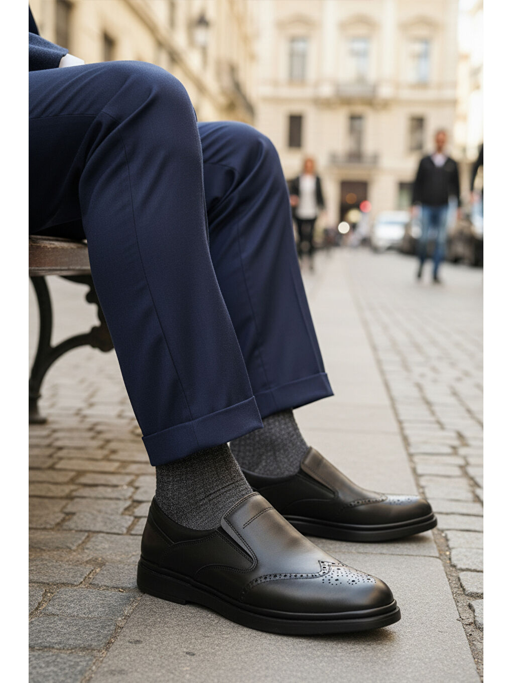 Siyah Hakiki Deri Erkek Casual Ayakkabı DSN 2031 M-2