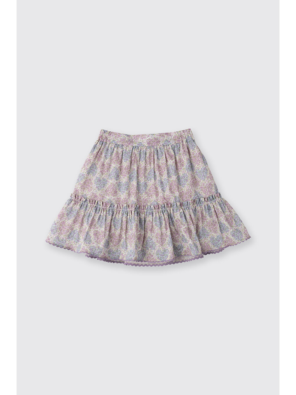 Lila Liberty Kumaş Çiçek Desenli Kız Çocuk Etek-2