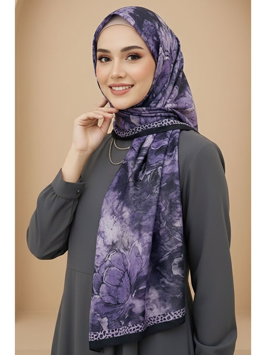 Rustik Bloom Serisi Bambu Crash Şal Mor - 28002-MOR