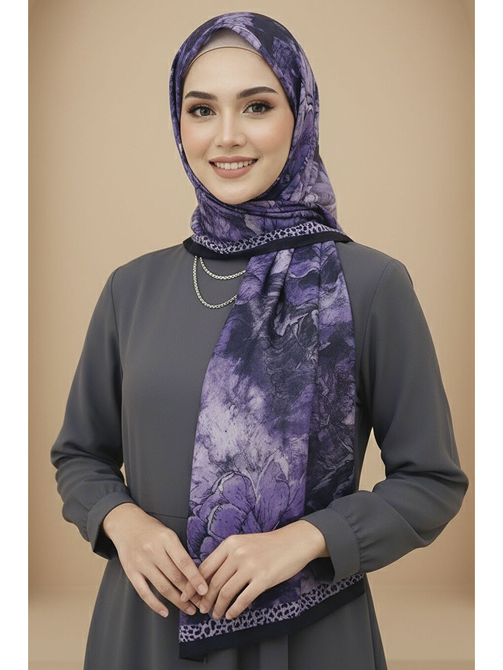 Rustik Bloom Serisi Bambu Crash Şal Mor - 28002-MOR-1