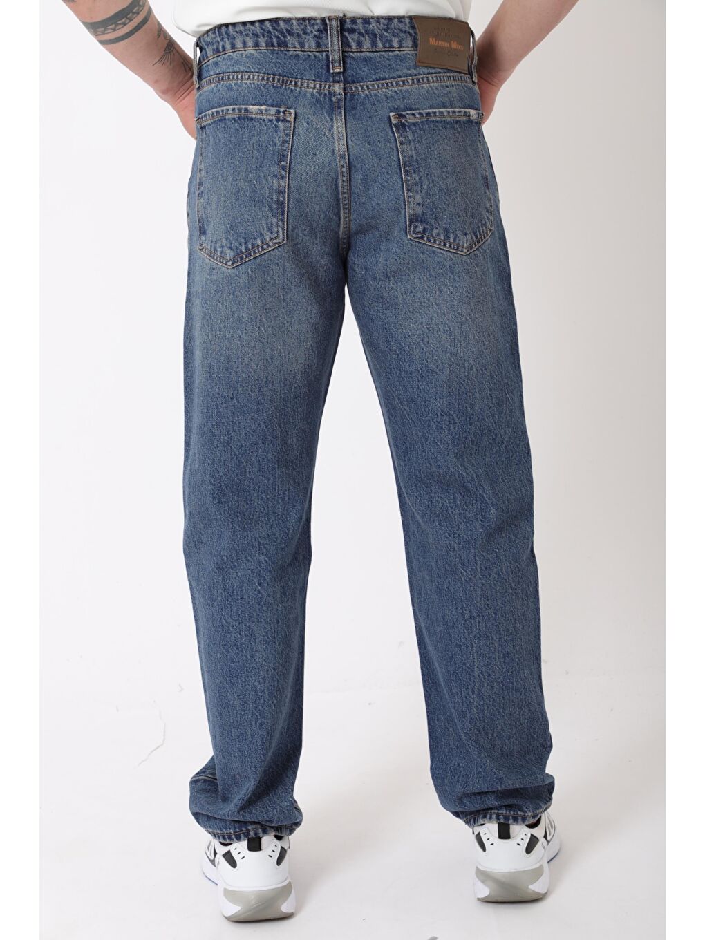 Turkuaz Rahat Baggy %100 Pamuk Jean Pantolon MM_0405-5