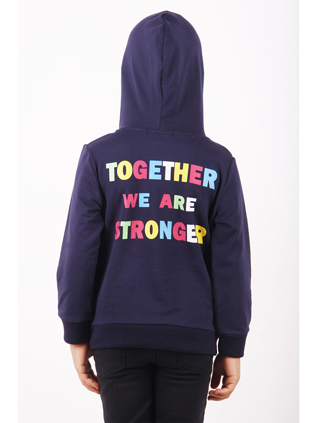 Lacivert Kız Çocuk Stronger Baskılı Sweatshirt-1