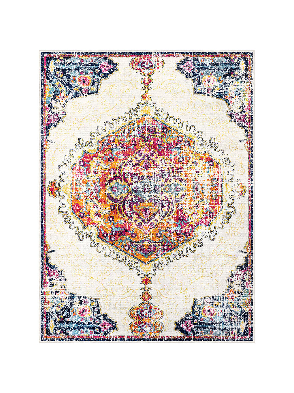 Turuncu Dekoratif Özel Tasarım Yıkanabilir İnce Kaymaz Tabanlı Modern Halı KECE FR23