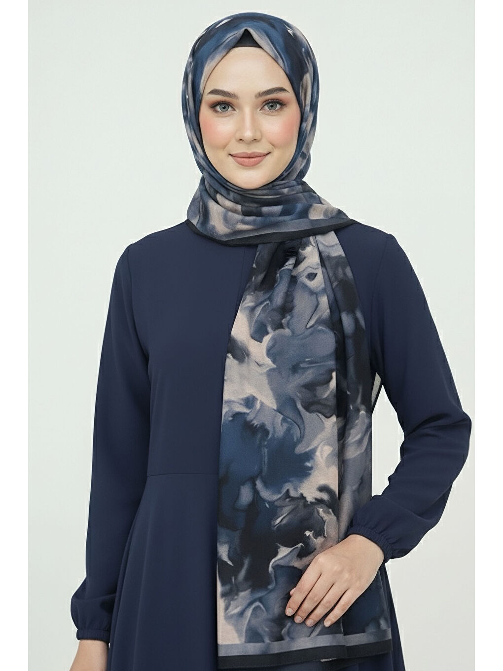 Fluenn Aura Serisi Pamuk Şal Lacivert - 28001-LACIVERT-1