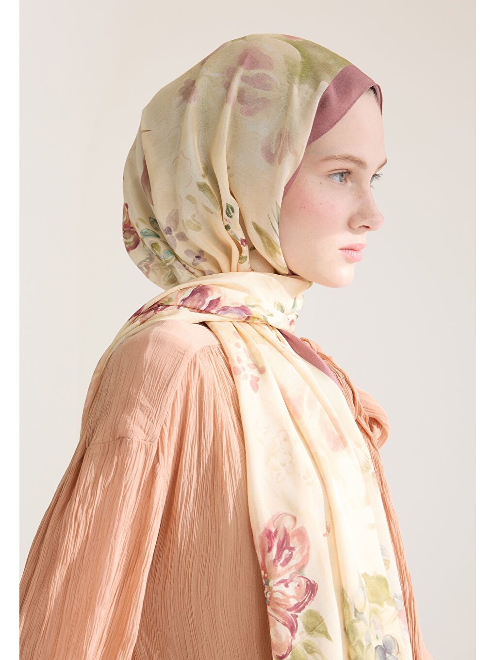 Peony Harmony Floş Viskon Şal Soft Pembe-2