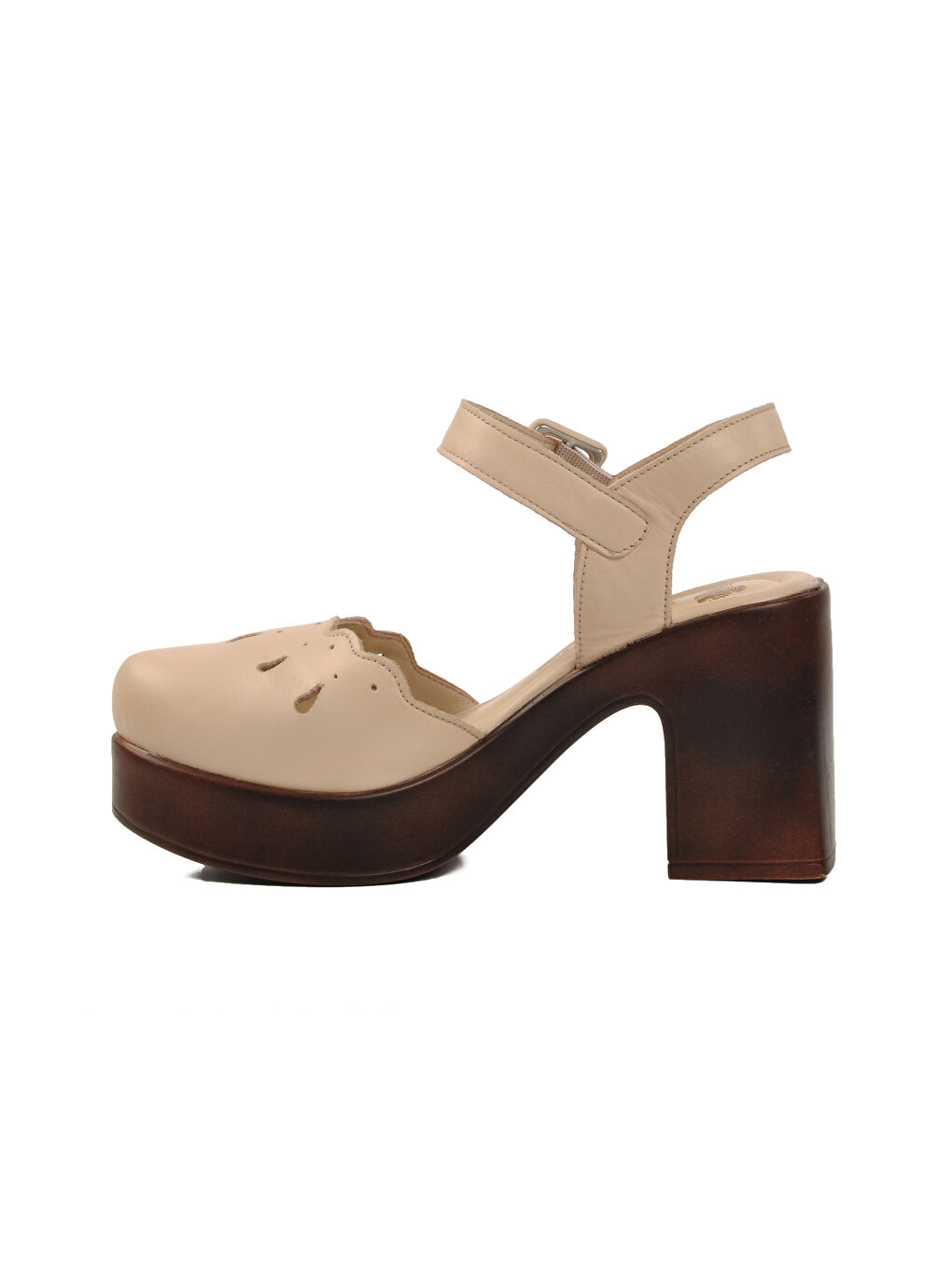 Bej Hakiki Deri Kadın Sandalet 2217001Y Z-1