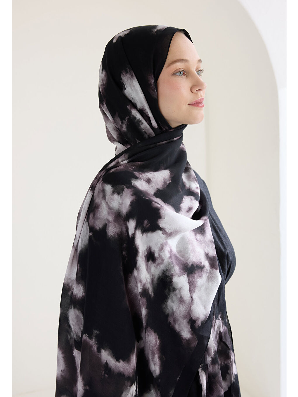 Lola Floş Viskon Şal Mor-2