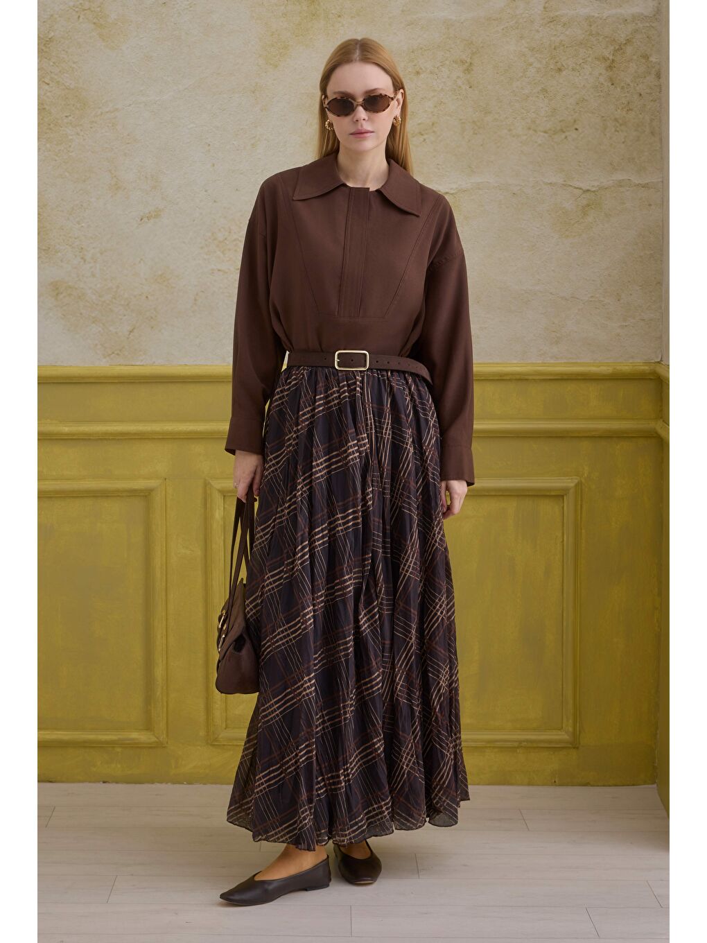 Kahverengi Fermuar Detaylı Gömlek Kahve-1