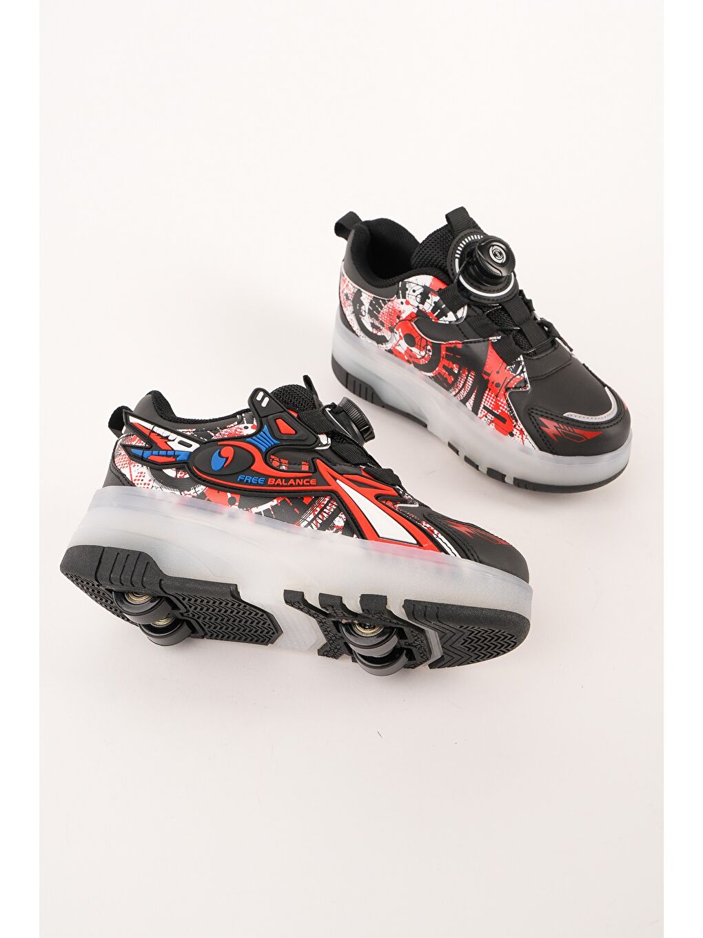 Siyah PATO Çocuk Işıklı Patenli Tekerlekli Sneaker Spor Ayakkabı-2