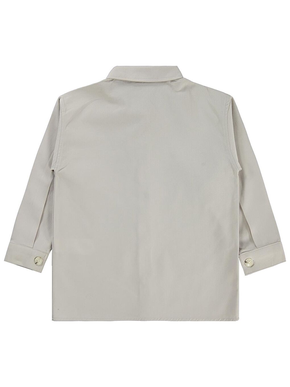 Bej Boys Çift Cepli Tişörtlü 10-13 Yaş Gömlek - Koyu Taş Rengi-1