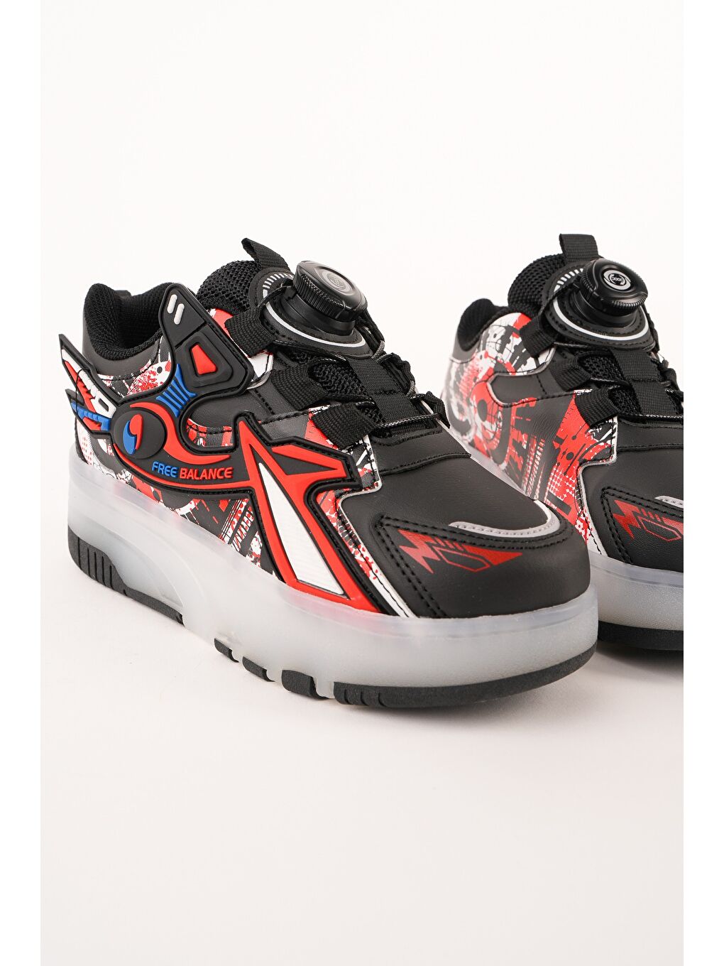 Siyah PATO Çocuk Işıklı Patenli Tekerlekli Sneaker Spor Ayakkabı-3