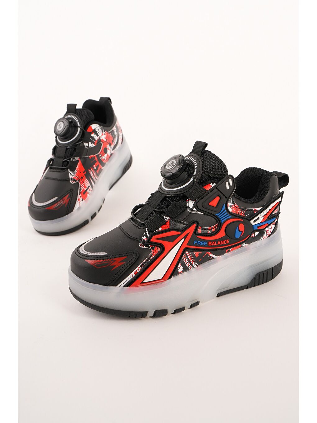 Siyah PATO Çocuk Işıklı Patenli Tekerlekli Sneaker Spor Ayakkabı-4