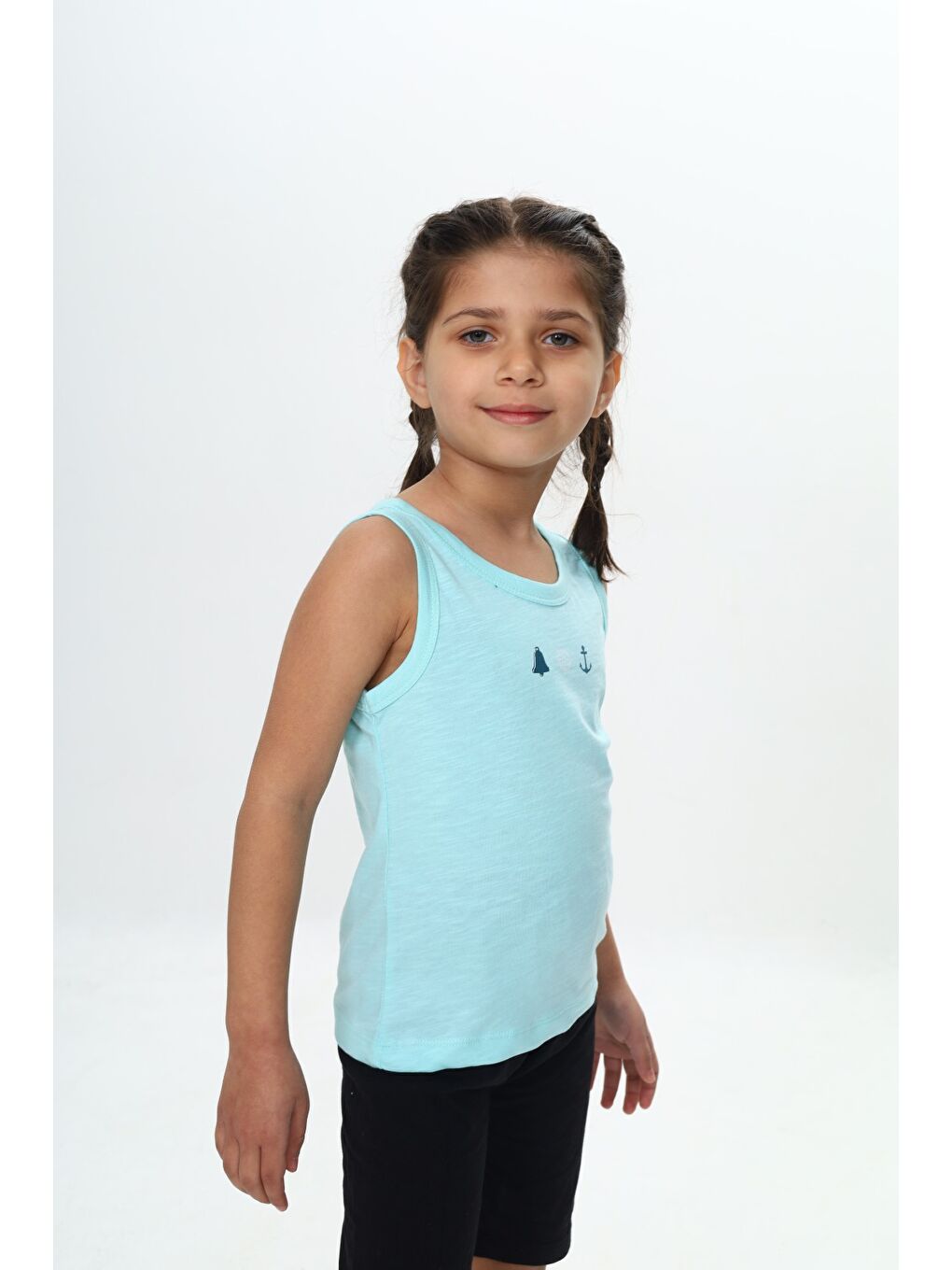 Turkuaz Erkek Çocuk Baskılı Atlet-1