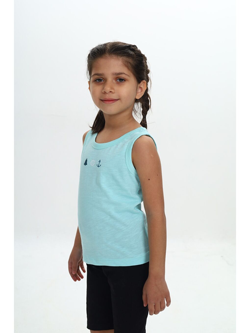 Turkuaz Erkek Çocuk Baskılı Atlet-3