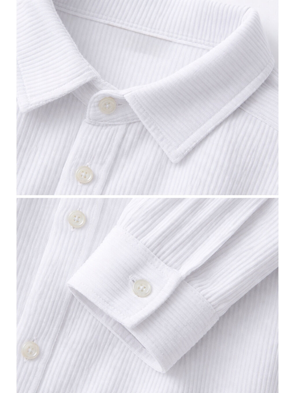 Erkek Çocuk Modern Kesim Beyaz Polyester Basic Gömlek-1